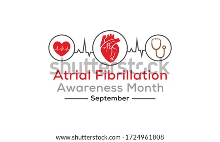 Vector illustration on the theme of National Atrial Fibrillation (AFib) awareness month observed each year during September.