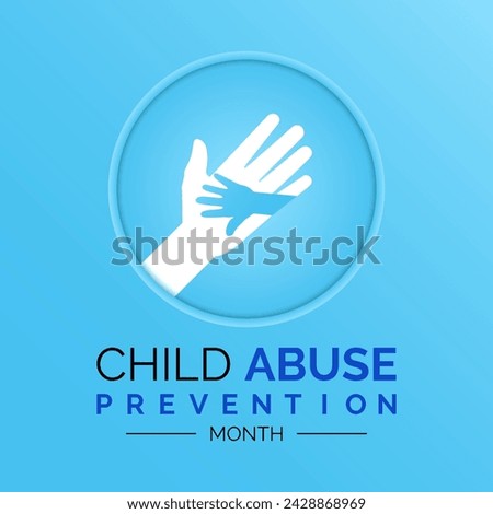 Vector illustration on the theme of National Child abuse prevention and awareness month of April. Greeting card, Banner poster, flyer and background design.
