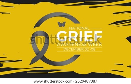 Vector illustration on the theme of National Grief awareness week observed each year from December. Banner poster, flyer and background design template. Eps 10.