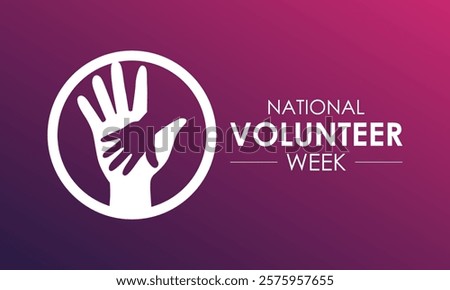 Vector illustration on the theme of national volunteer Week. A chance to recognize those who dedicate time and effort to make a difference. Design for banner, cards, prints, social media, poster.