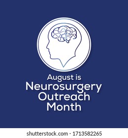 Ilustración vectorial sobre el tema del mes de divulgación de la neurocirugía que se celebra cada año en agosto.