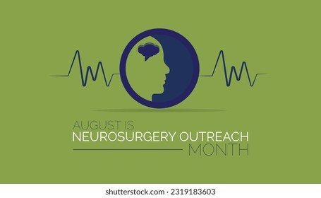 Vektorgrafik zum Thema Neurochirurgie-Outreach-Monat, beobachtet jedes Jahr im August. Gesundheitsbewusstsein