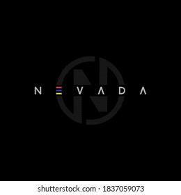 Vector illustration on the theme of NEVADA. Typography, t-shirt graphics, poster, print, banner, flyer, postcard
