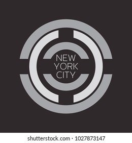 Vector illustration on the theme of New York City.  The Geometric design. Typography, t-shirt graphics, poster, print, banner, flyer, postcard