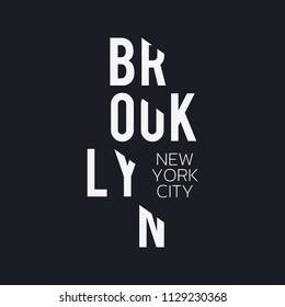 Vector illustration on the theme in New York City, Brooklyn. Typography, t-shirt graphics, poster, print, banner, flyer, postcard