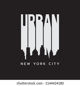 Vector illustration on the theme in New York City and urban. Typography, t-shirt graphics, poster, print, banner, flyer, postcard