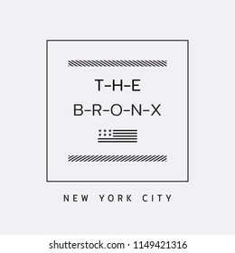 Vector illustration on the theme of New York City, Bronx. Typography, t-shirt graphics, poster, print, banner, flyer, postcard