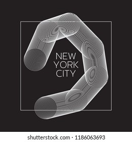 Vector illustration on the theme in New York City.  Abstract design. Typography, t-shirt graphics, poster, print, banner, flyer, postcard