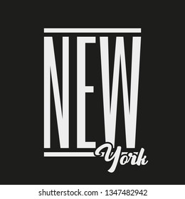 Vector illustration on the theme of New York City. Typography, t-shirt graphics, poster, print, banner, flyer, postcard