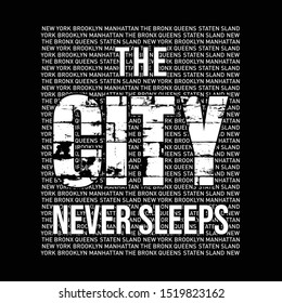 vector illustration on theme new york city typography slogan for t-shirt design