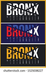 Vector illustration on the theme of New York City, Bronx.Typography, t-shirt graphics, poster, print, banner, flyer, postcard - Vector