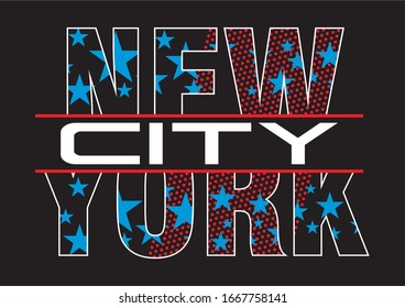 Vector illustration on the theme of new york city.  Grunge background. Typography, t-shirt graphics, print, poster, banner, flyer, postcard