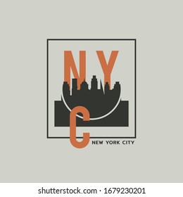 Vector illustration on the theme of New York City. Typography, t-shirt graphics, poster, print, banner, flyer, postcard