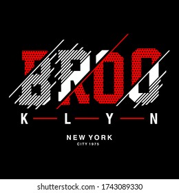 Ilustración de vectores sobre el tema de la ciudad de Nueva York, Brooklyn. Tipografía, gráficos para camisetas, afiche, impresión, pancarta, volante, postal