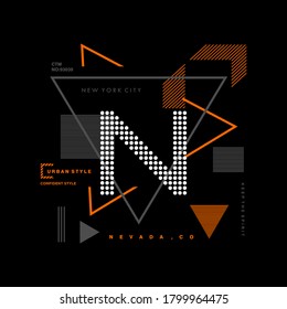 Vector illustration on the theme of New York City,NEVADA.  Typography, t-shirt graphics, poster, print, banner, flyer, postcard
