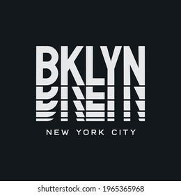 Vector illustration on the theme of New York City, Brooklyn. Typography, t-shirt graphics, poster, print, banner, flyer, postcard