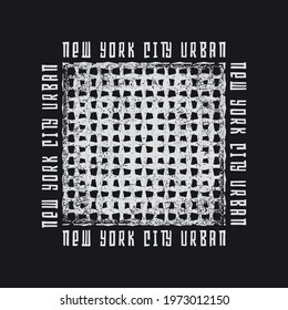 Vector illustration on the theme of New York City, Brooklyn. Vintage design. Grunge background.  Typography, t-shirt graphics, poster, print, banner, flyer, postcard