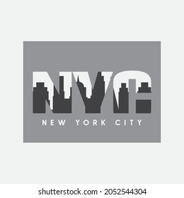 Vector illustration on the theme in New York City. Typography, t-shirt graphics, poster, print, banner, flyer, postcard