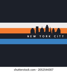 Vector illustration on the theme in New York City. Typography, t-shirt graphics, poster, print, banner, flyer, postcard