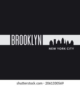Vector illustration on the theme in New York City, Brooklyn. Typography, t-shirt graphics, poster, print, banner, flyer, postcard