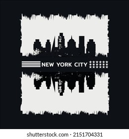 Vector illustration on the theme of New York City. Typography, t-shirt graphics, poster, print, banner, flyer, postcard