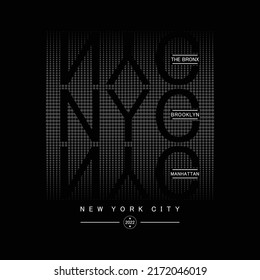 Vector illustration on the theme of New York City, Brooklyn. Grunge background. Typography, t-shirt graphics, poster, print, banner, flyer, postcard