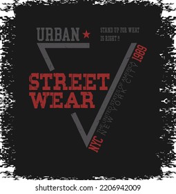Vector illustration on the theme of New York City, street style Urban. Stylized American army Typography, t-shirt graphics, poster, print, banner, flyer, postcard