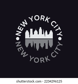 Vector illustration on the theme in New York City. Typography, t-shirt graphics, poster, print, banner, flyer, postcard