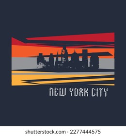 Vector illustration on the theme of New York City. Typography, t-shirt graphics, poster, print, banner, flyer, postcard