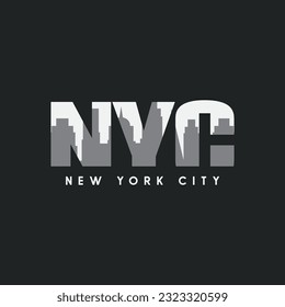 Vector illustration on the theme of New York City. Typography, t-shirt graphics, poster, print, banner, flyer, postcard