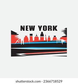 Vector illustration on the theme of New York City. Typography, t-shirt graphics, poster, print, banner, flyer, postcard