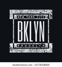 Vector illustration on the theme of New York City, Brooklyn. Typography, t-shirt graphics, poster, print, banner, flyer, postcard