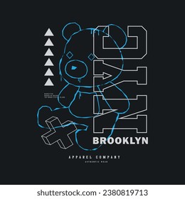 Vector illustration on the theme of New york brooklyn. t-shirt graphics, poster, banner, flyer, print and postcard