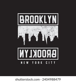 Vektorgrafik zum Thema New York City, Brooklyn. Typografie, T-Shirt-Grafiken, Poster, Druck, Banner, Flyer, Postkarte