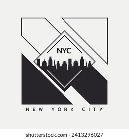 Vector illustration on the theme of New York City. Typography, t-shirt graphics, poster, print, banner, flyer, postcard