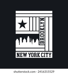 Vector illustration on the theme of New York City. Typography, t-shirt graphics, poster, print, banner, flyer, postcard