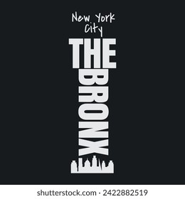 Vector illustration on the theme of New York City, The Bronx Typography, t-shirt graphics, poster, print, banner, flyer, postcard