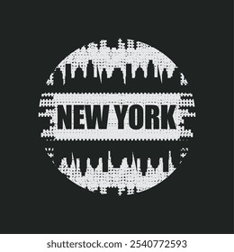 Vector illustration on the theme of New York City. Typography, t-shirt graphics, poster, print, banner, flyer, postcard