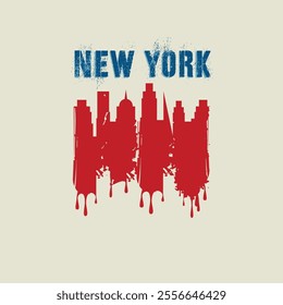 Vector illustration on the theme of New York City. Typography, t-shirt graphics, poster, print, banner, flyer, postcard