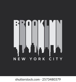 Vector illustration on the theme of New York City, Brooklyn. Typography, t-shirt graphics, poster, print, banner, flyer, postcard