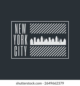 Vector illustration on the theme of New York City. Typography, t-shirt graphics, poster, print, banner, flyer, postcard