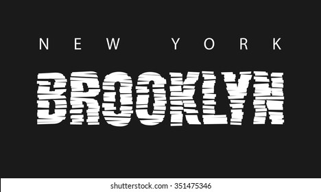 Vector illustration on the theme of New York, Brooklyn.  Sport typography, t-shirt graphics, poster, banner, flyer, postcard