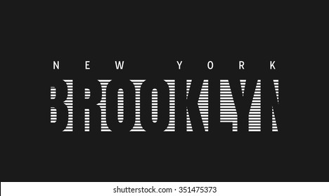 Vector illustration on the theme of New York, Brooklyn.  Sport typography, t-shirt graphics, poster, banner, flyer, postcard