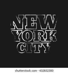 Vector illustration on the theme of New York. Typography, t-shirt graphics, poster, banner, flyer, print, postcard
