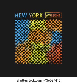 Vector illustration on the theme of New York, Typography, t-shirt graphics, poster, banner, flyer, print, postcard