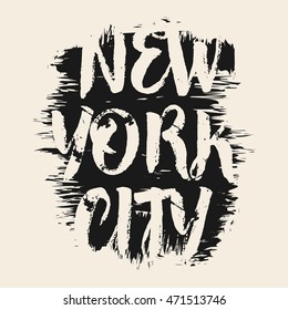 Vector illustration on the theme of New York City. Grunge background.  Typography, t-shirt graphics, print, poster, banner, flyer, postcard
