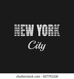 Vector illustration on the theme in New York City.  Typography, t-shirt graphics, print, poster, banner, flyer, postcard

