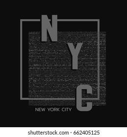 Vector illustration on the theme in New York City. Grunge background. Typography, t-shirt graphics, poster, print, banner, flyer, postcard