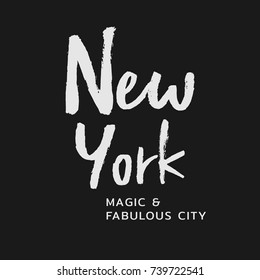 Vector illustration on a theme of New York City. Typography, t-shirt graphics, poster, banner, print, flyer, postcard