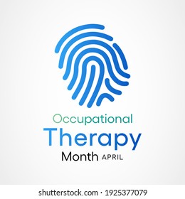Vector illustration on the theme of Occupational Therapy awareness month observed each year in April.